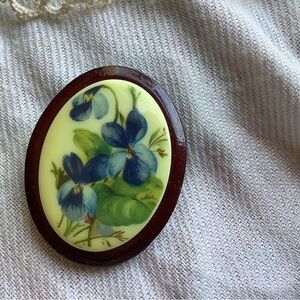 Wooden brooch from the 80s